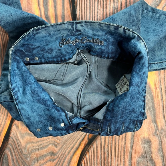 Jeans size 28  Salvaje Evolution Low rise Skinny Ankle blue stone wash nwt - Picture 6 of 11